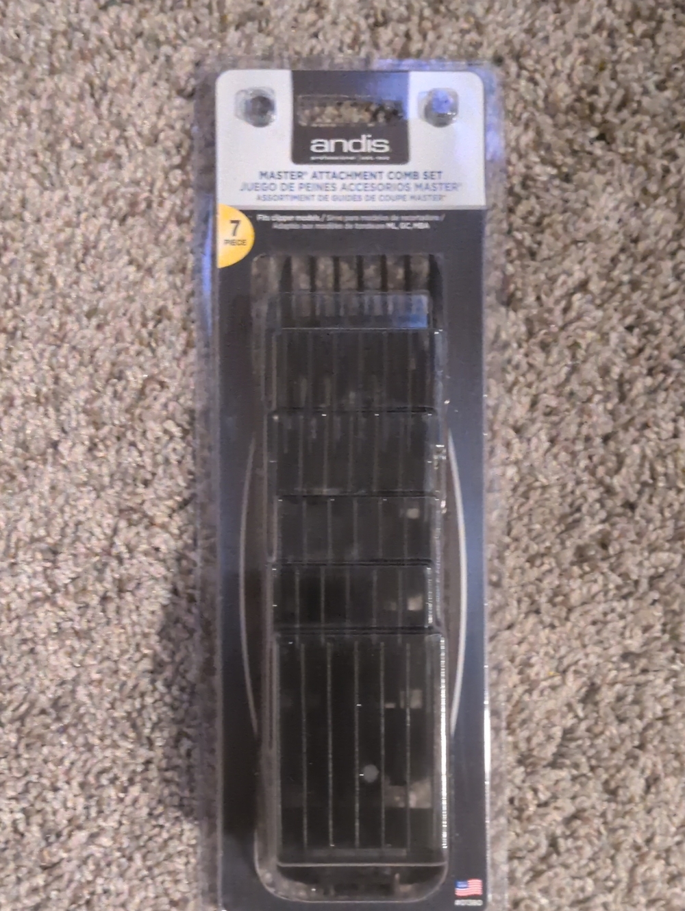 Andis Black 7-Piece Attachment Comb Pack